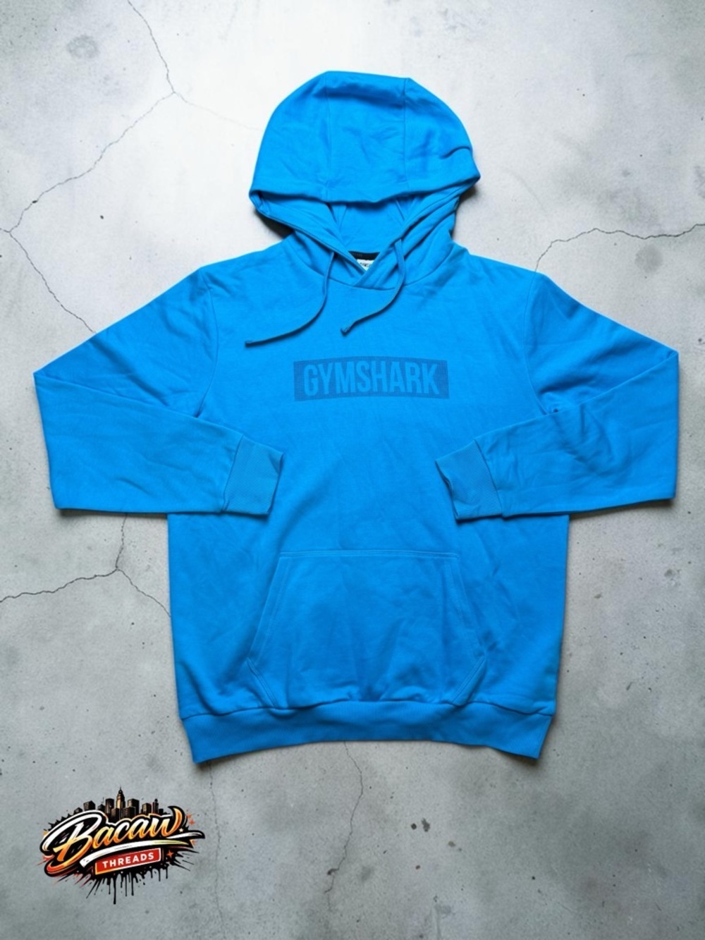 Gymshark Men’s L Athletic Blue Block Logo Hoodie‎